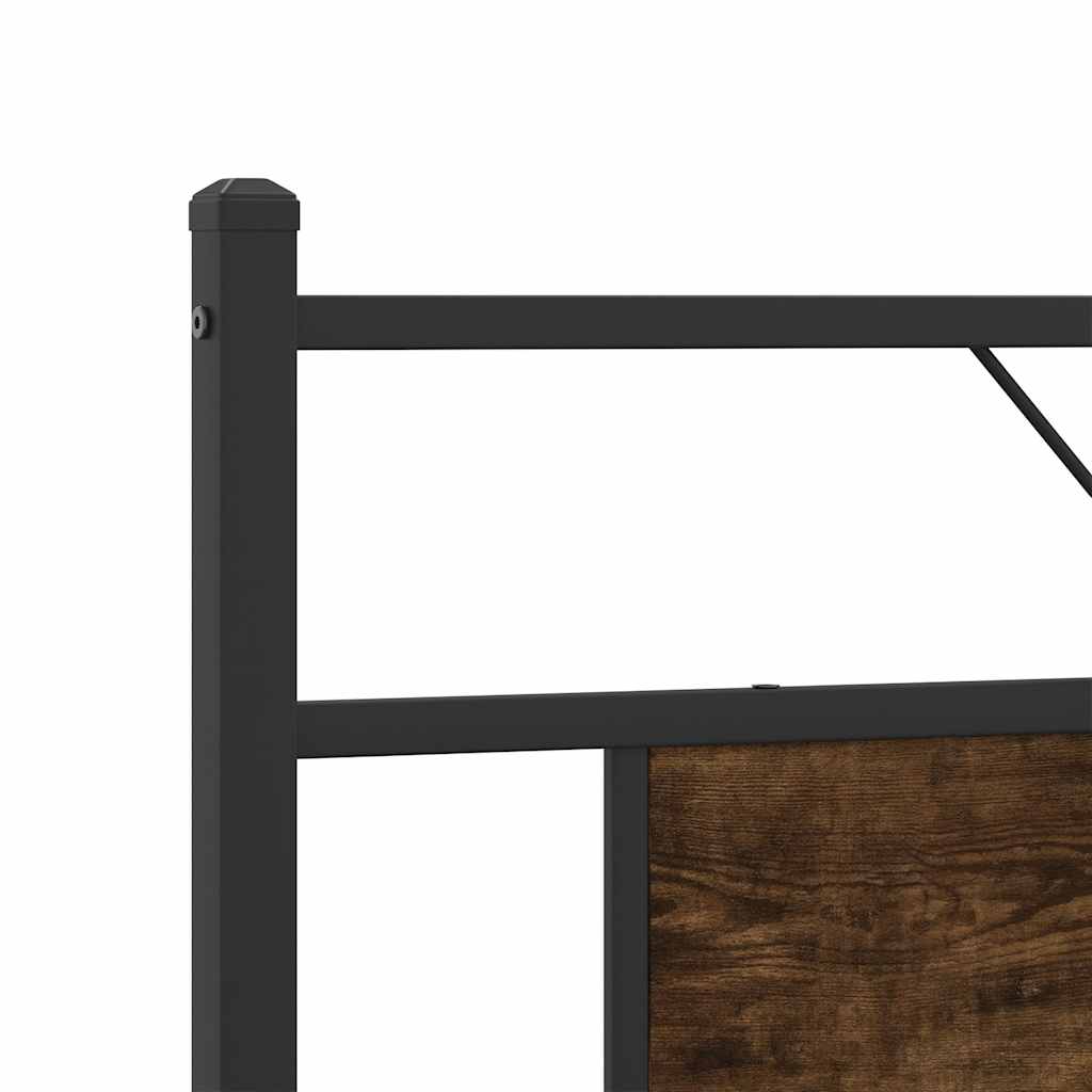 vidaXL Bed Frame without Mattress Smoked Oak 183x213 cm Engineered Wood