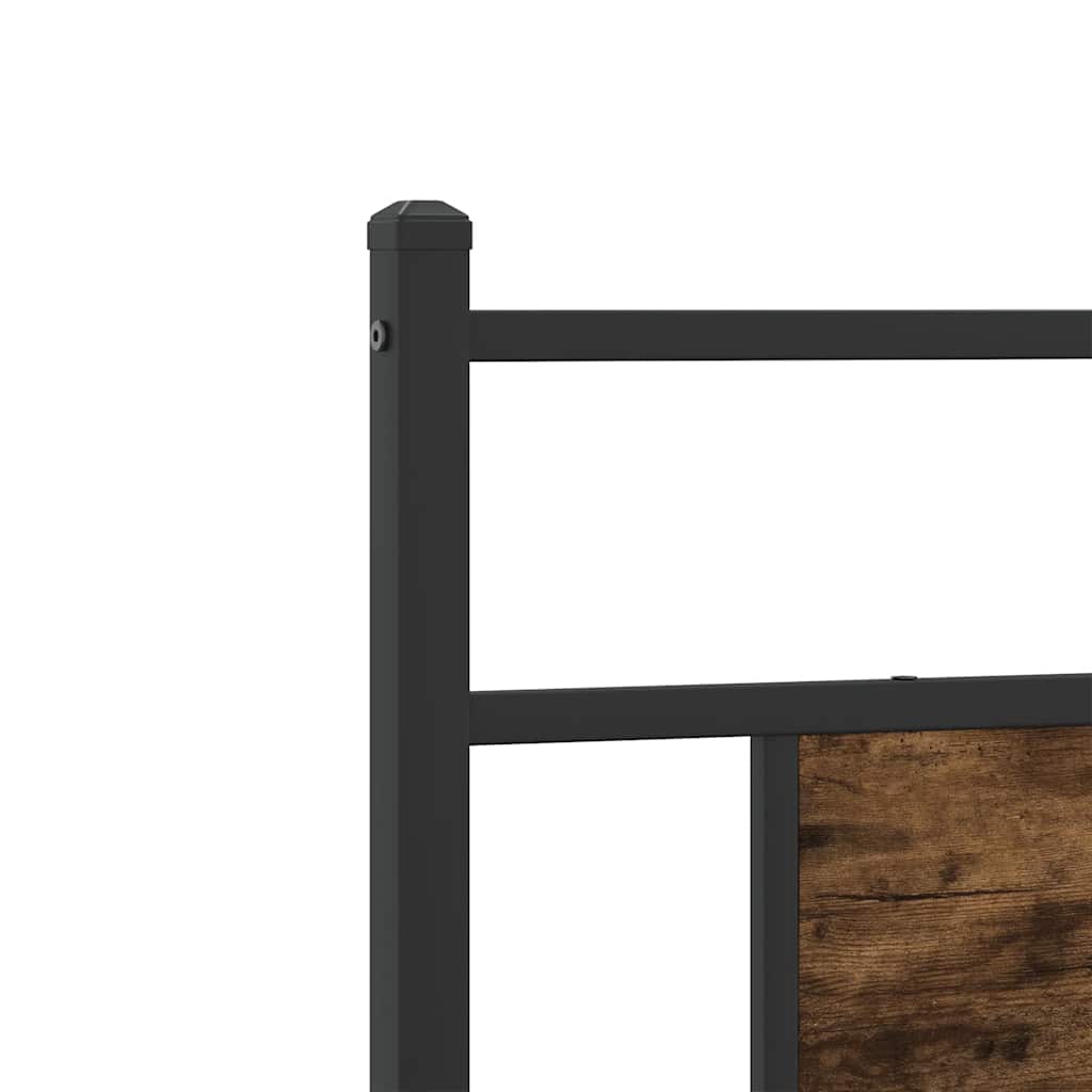 vidaXL Bed Frame without Mattress Smoked Oak 75x190 cm Small Single Engineered Wood