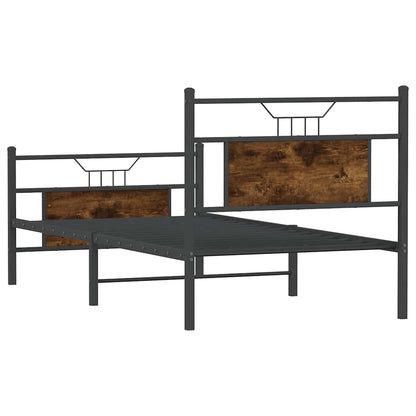 vidaXL Bed Frame without Mattress Smoked Oak 90x190 cm Single Engineered Wood