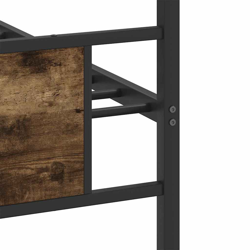 vidaXL Bed Frame without Mattress Smoked Oak 90x190 cm Single Engineered Wood