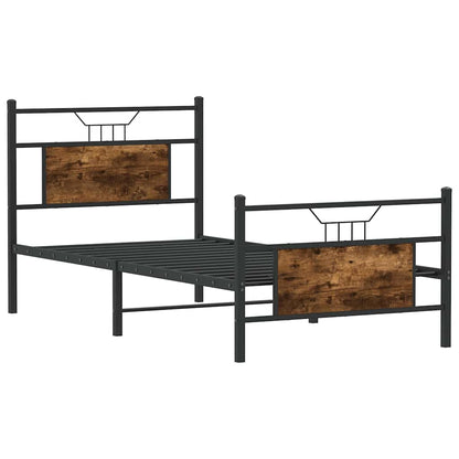 vidaXL Bed Frame without Mattress Smoked Oak 90x200 cm Engineered Wood