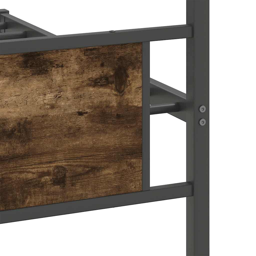 vidaXL Bed Frame without Mattress Smoked Oak 100x190 cm Engineered Wood