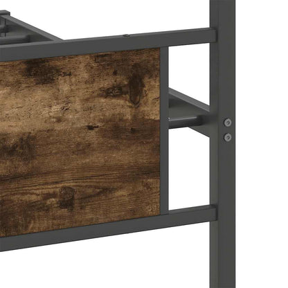 vidaXL Bed Frame without Mattress Smoked Oak 100x190 cm Engineered Wood