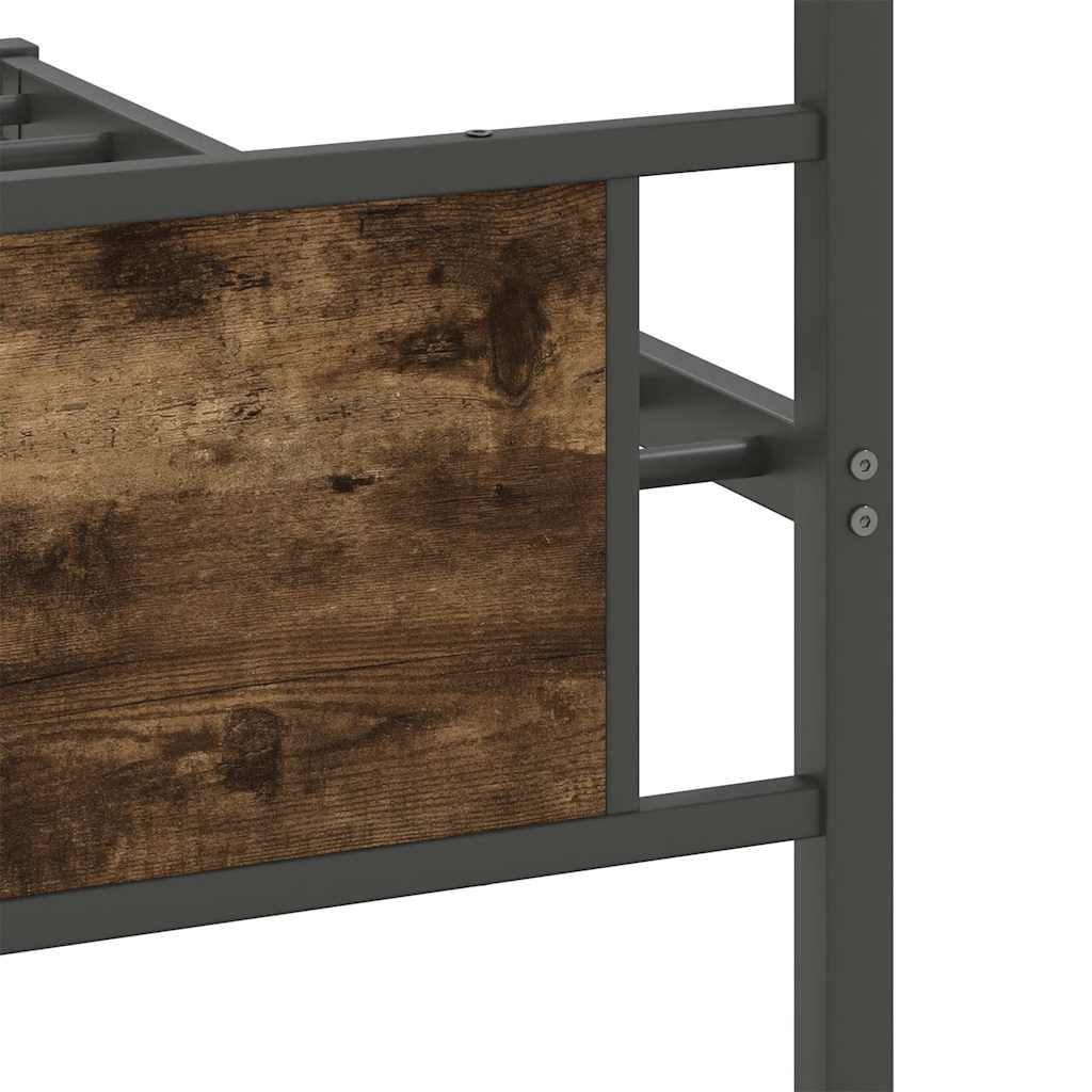 vidaXL Bed Frame without Mattress Smoked Oak 100x200 cm Engineered Wood