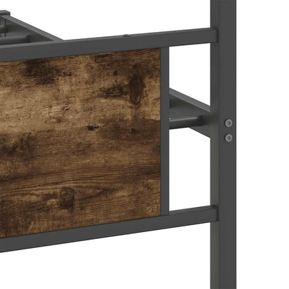 vidaXL Bed Frame without Mattress Smoked Oak 107x203 cm Engineered Wood