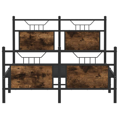 vidaXL Bed Frame without Mattress Smoked Oak 120x190 cm Small Double Engineered Wood