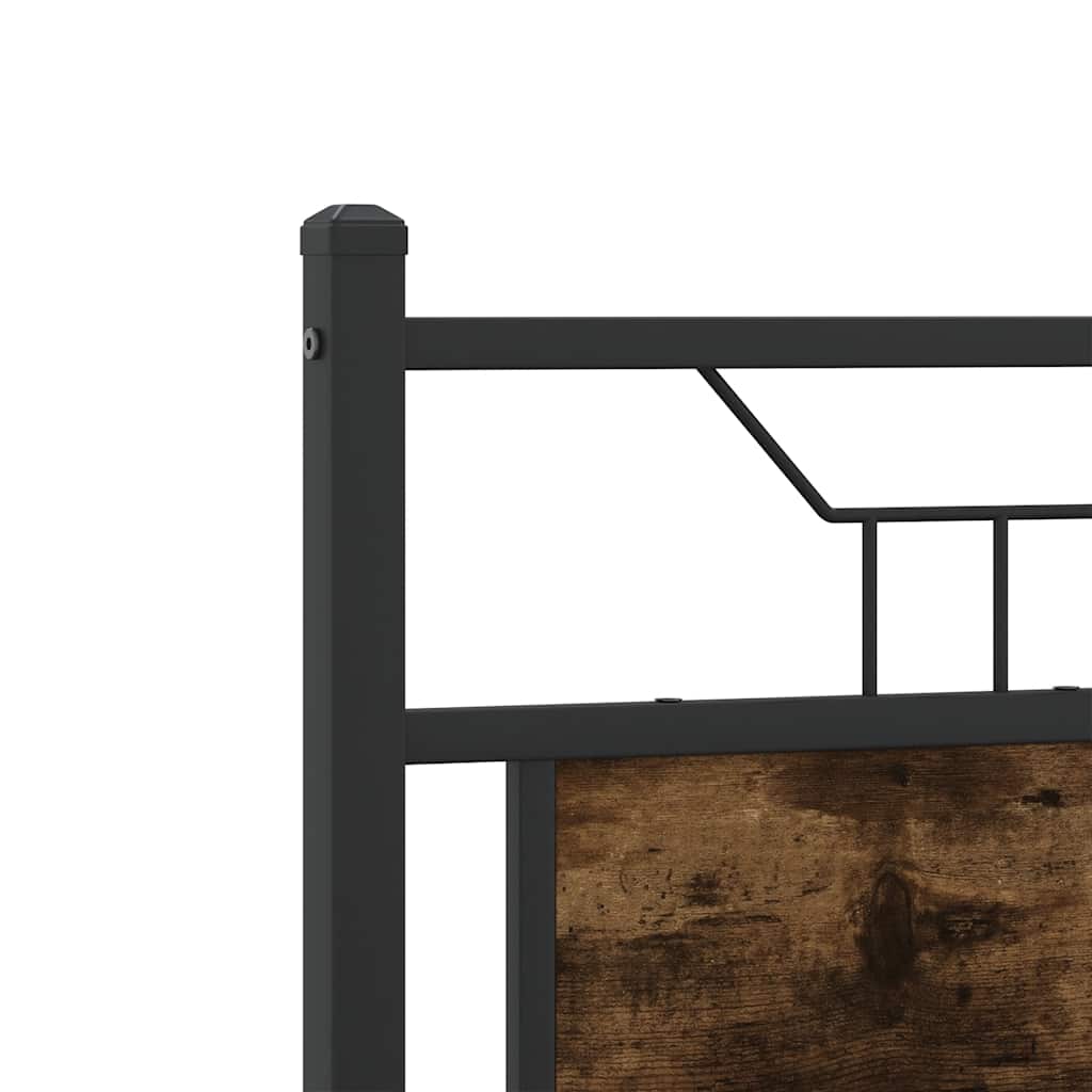 vidaXL Bed Frame without Mattress Smoked Oak 120x190 cm Small Double Engineered Wood