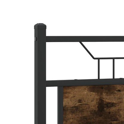 vidaXL Bed Frame without Mattress Smoked Oak 120x190 cm Small Double Engineered Wood
