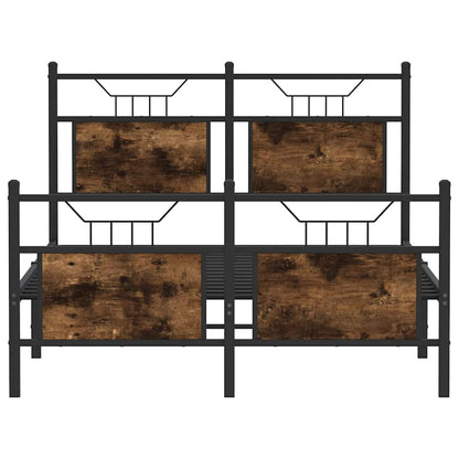 vidaXL Bed Frame without Mattress Smoked Oak 120x200 cm Engineered Wood