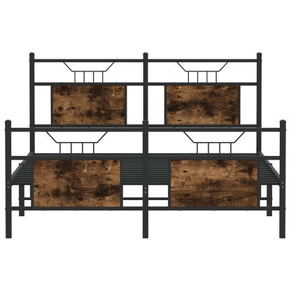 vidaXL Bed Frame without Mattress Smoked Oak 137x190 cm Engineered Wood