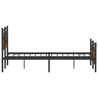 vidaXL Bed Frame without Mattress Smoked Oak 137x190 cm Engineered Wood