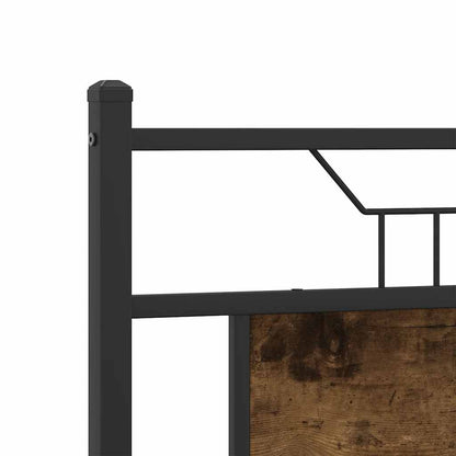 vidaXL Bed Frame without Mattress Smoked Oak 137x190 cm Engineered Wood