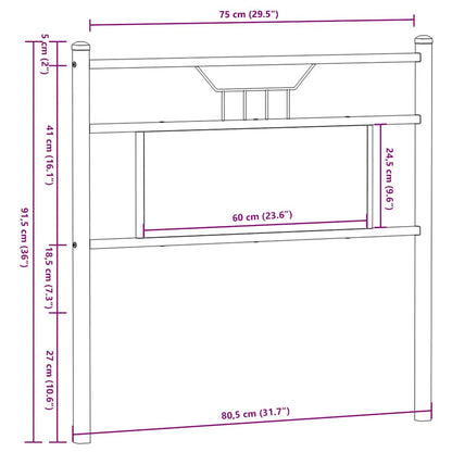 vidaXL Replace Headboard Smoked Oak 75 cm Engineered Wood and Steel