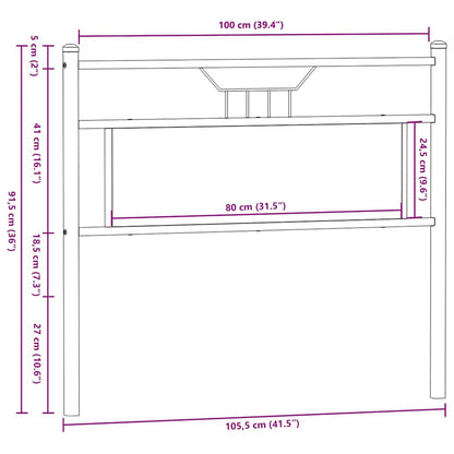 vidaXL Replace Headboard Smoked Oak 100 cm Engineered Wood and Steel