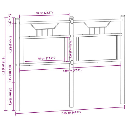 vidaXL Replace Headboard Smoked Oak 120 cm Engineered Wood and Steel
