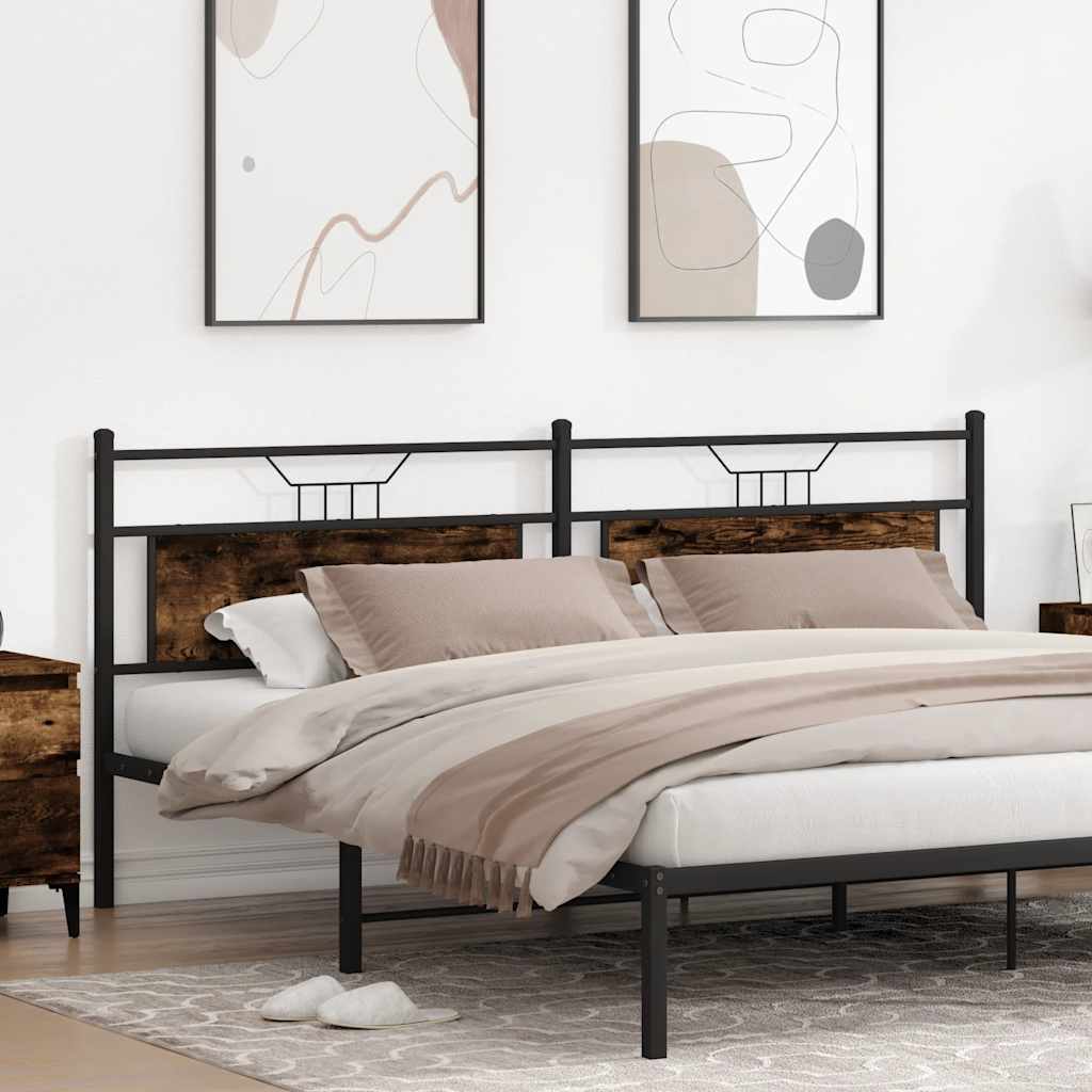 vidaXL Replace Headboard Smoked Oak 193 cm Engineered Wood and Steel