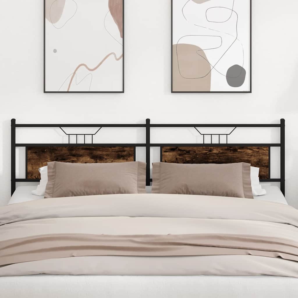 vidaXL Replace Headboard Smoked Oak 193 cm Engineered Wood and Steel