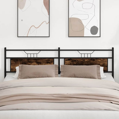 vidaXL Replace Headboard Smoked Oak 193 cm Engineered Wood and Steel