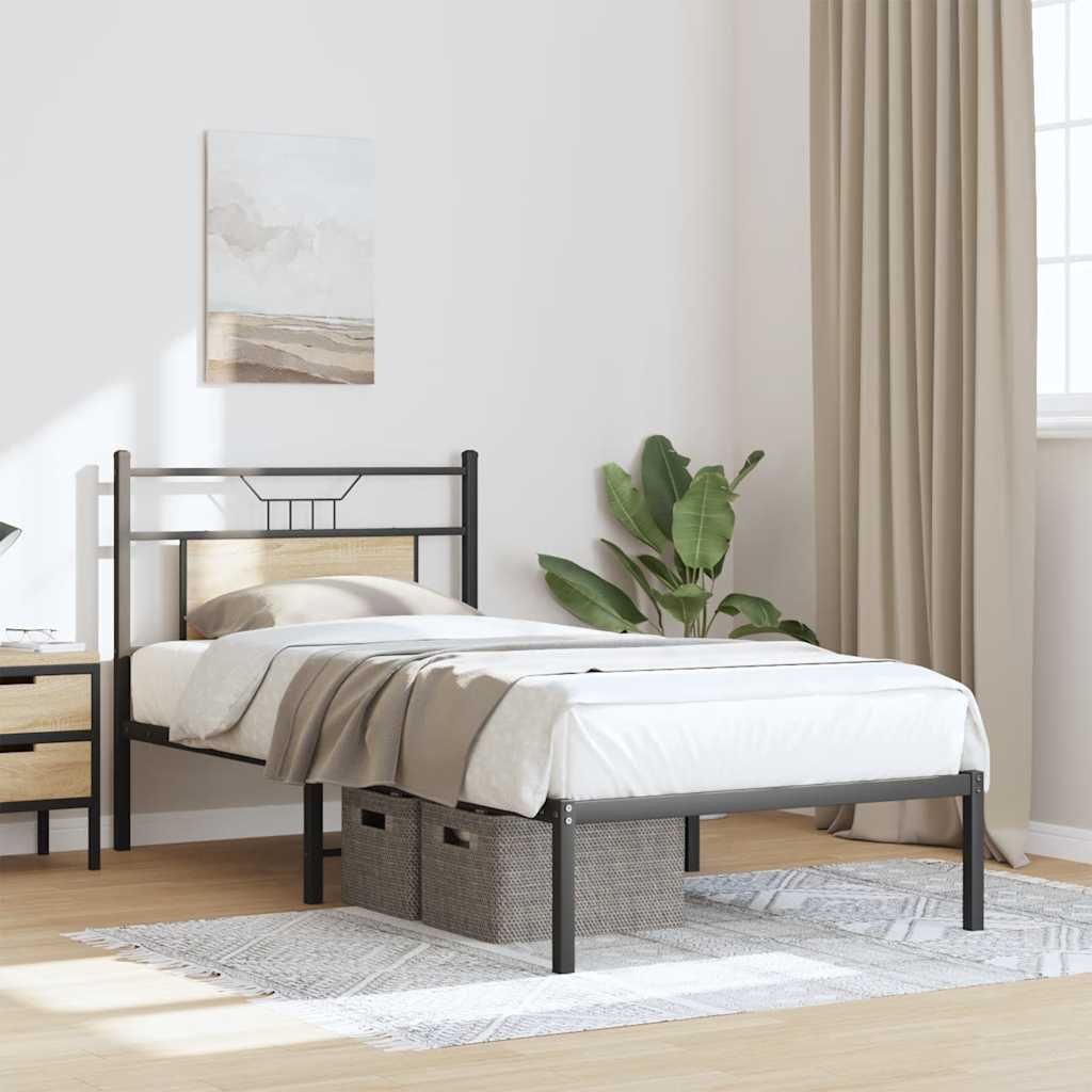vidaXL Bed Frame without Mattress Sonoma Oak 80x200 cm Engineered Wood