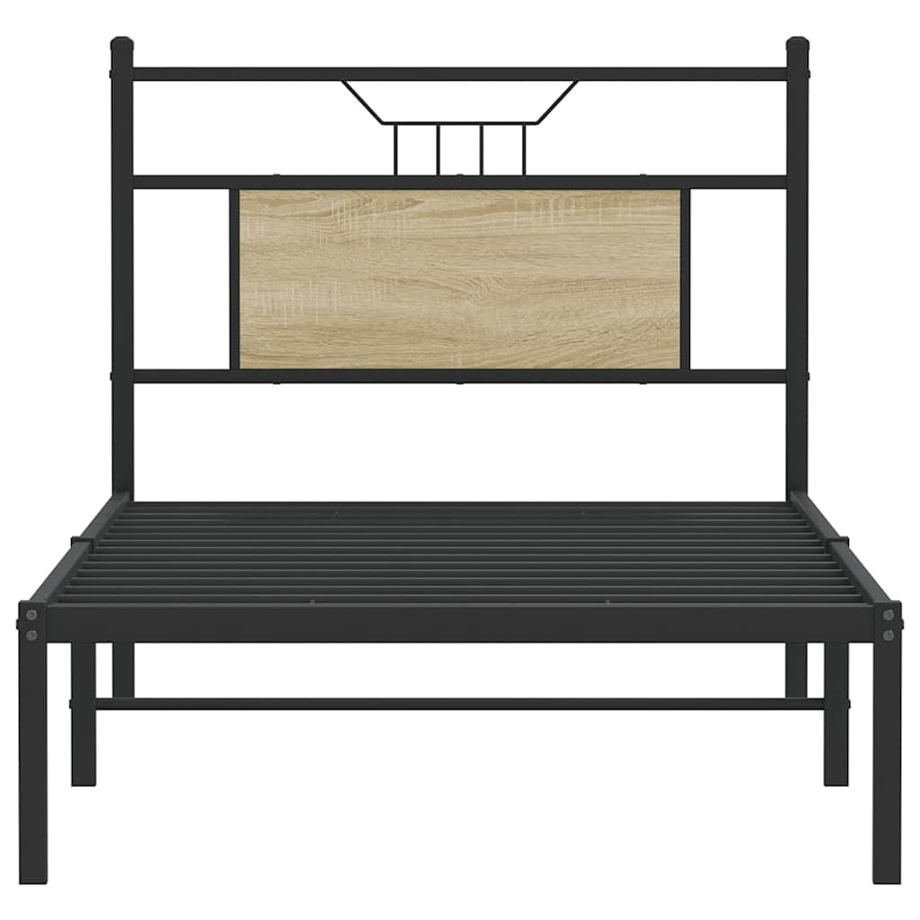 vidaXL Bed Frame without Mattress Sonoma Oak 90x200 cm Engineered Wood