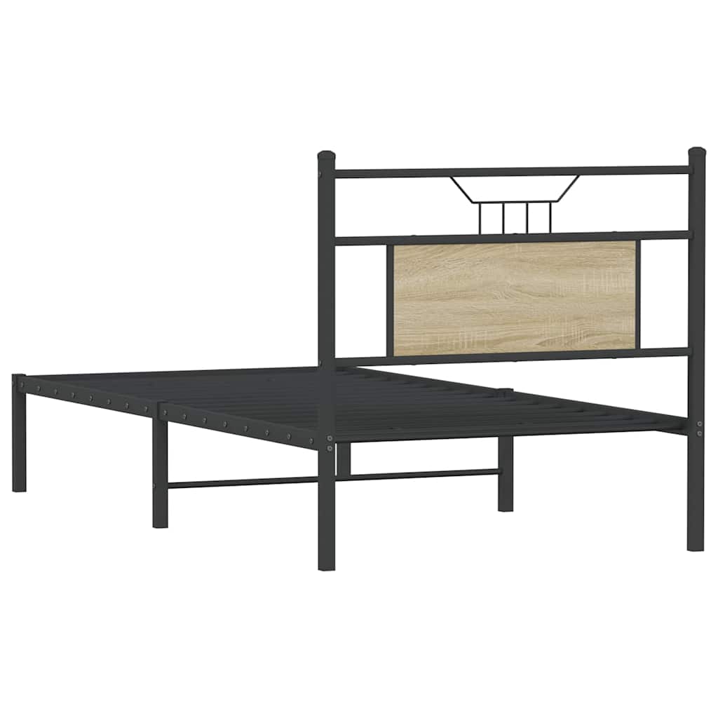 vidaXL Bed Frame without Mattress Sonoma Oak 90x200 cm Engineered Wood