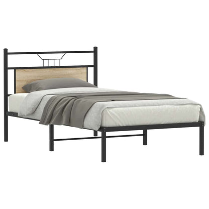 vidaXL Bed Frame without Mattress Sonoma Oak 100x190 cm Engineered Wood