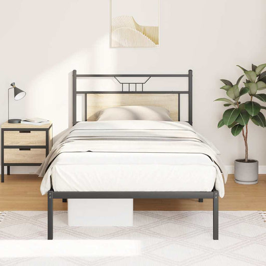 vidaXL Bed Frame without Mattress Sonoma Oak 100x190 cm Engineered Wood