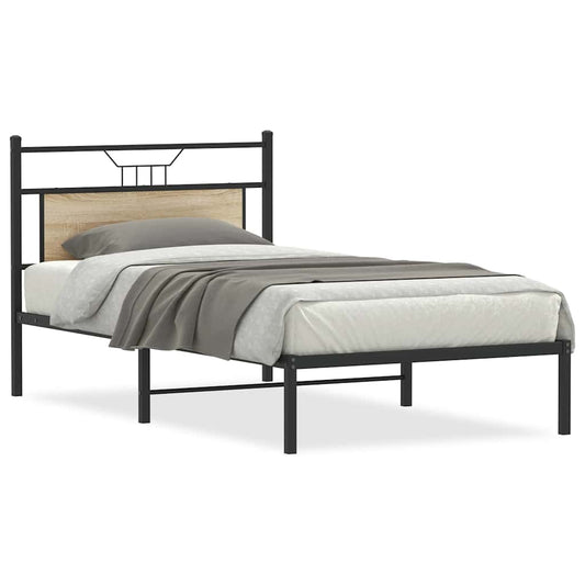 vidaXL Bed Frame without Mattress Sonoma Oak 107x203 cm Engineered Wood