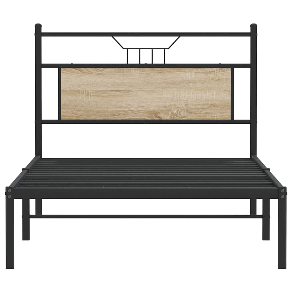 vidaXL Bed Frame without Mattress Sonoma Oak 107x203 cm Engineered Wood