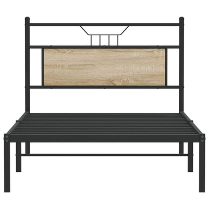 vidaXL Bed Frame without Mattress Sonoma Oak 107x203 cm Engineered Wood