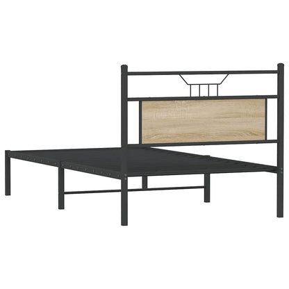 vidaXL Bed Frame without Mattress Sonoma Oak 107x203 cm Engineered Wood
