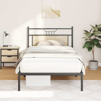 vidaXL Bed Frame without Mattress Sonoma Oak 107x203 cm Engineered Wood