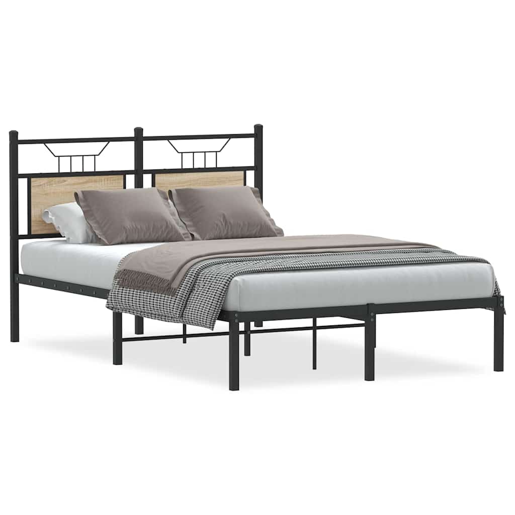 vidaXL Bed Frame without Mattress Sonoma Oak 120x190 cm Small Double Engineered Wood