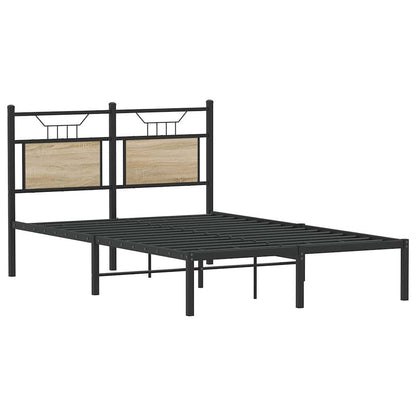 vidaXL Bed Frame without Mattress Sonoma Oak 120x190 cm Small Double Engineered Wood