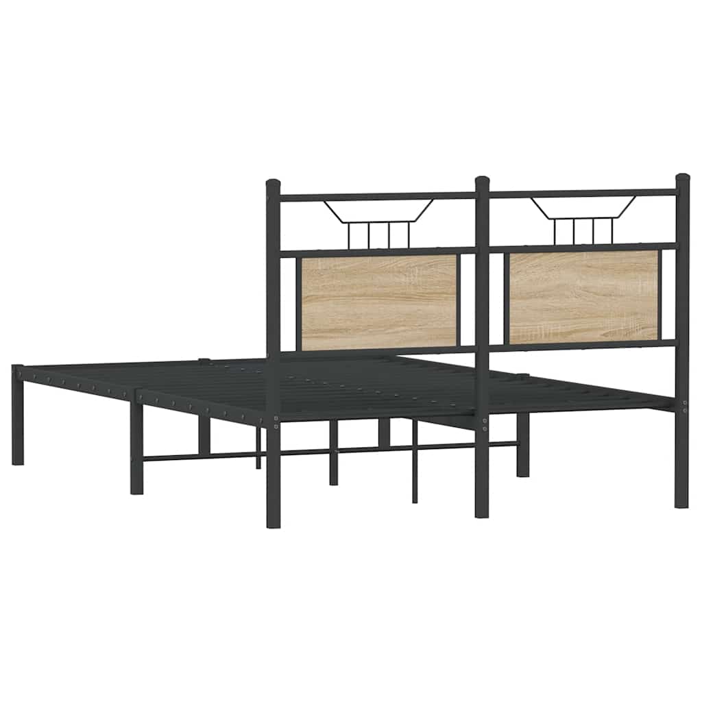 vidaXL Bed Frame without Mattress Sonoma Oak 120x190 cm Small Double Engineered Wood