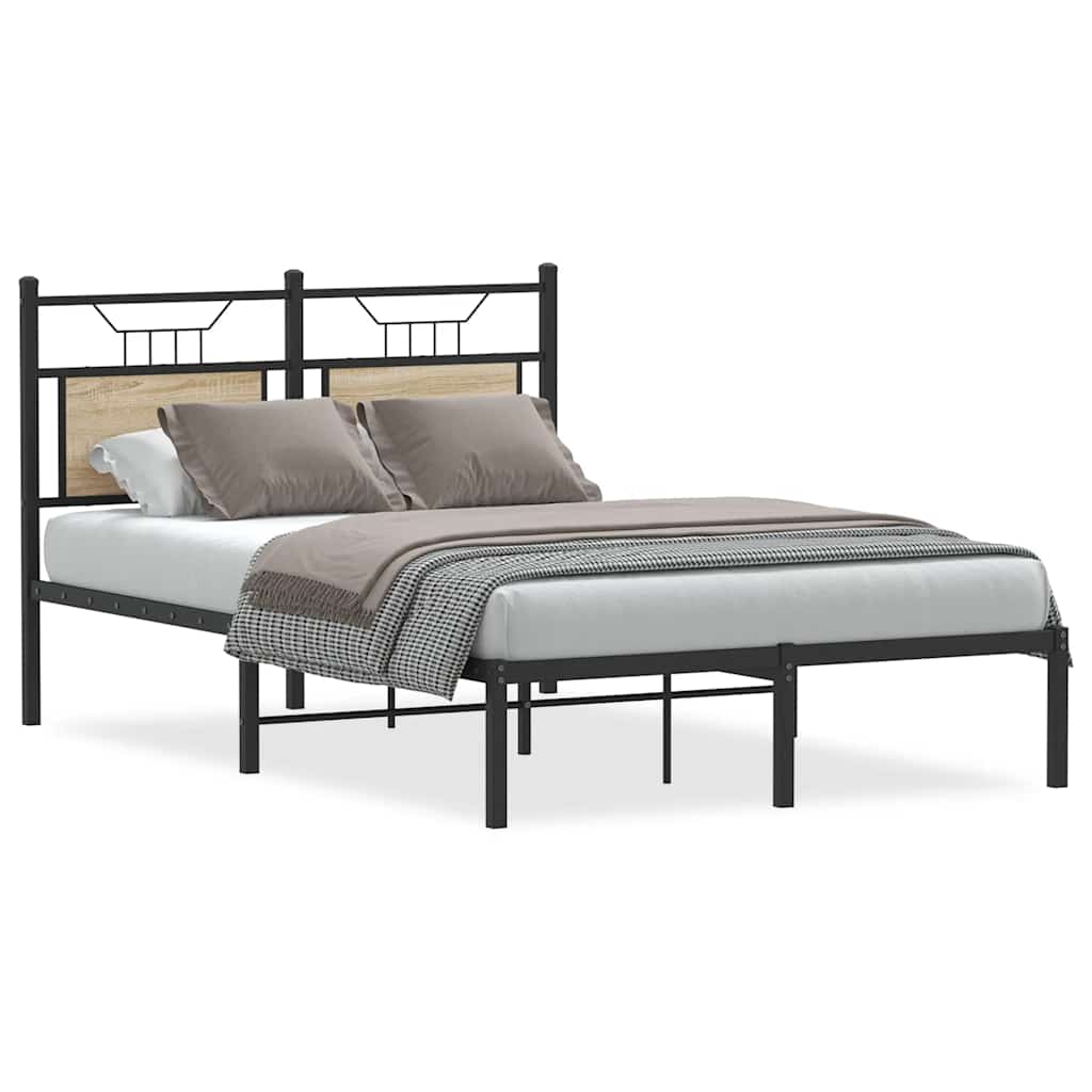 vidaXL Bed Frame without Mattress Sonoma Oak 120x200 cm Engineered Wood