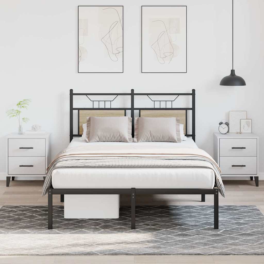 vidaXL Bed Frame without Mattress Sonoma Oak 120x200 cm Engineered Wood