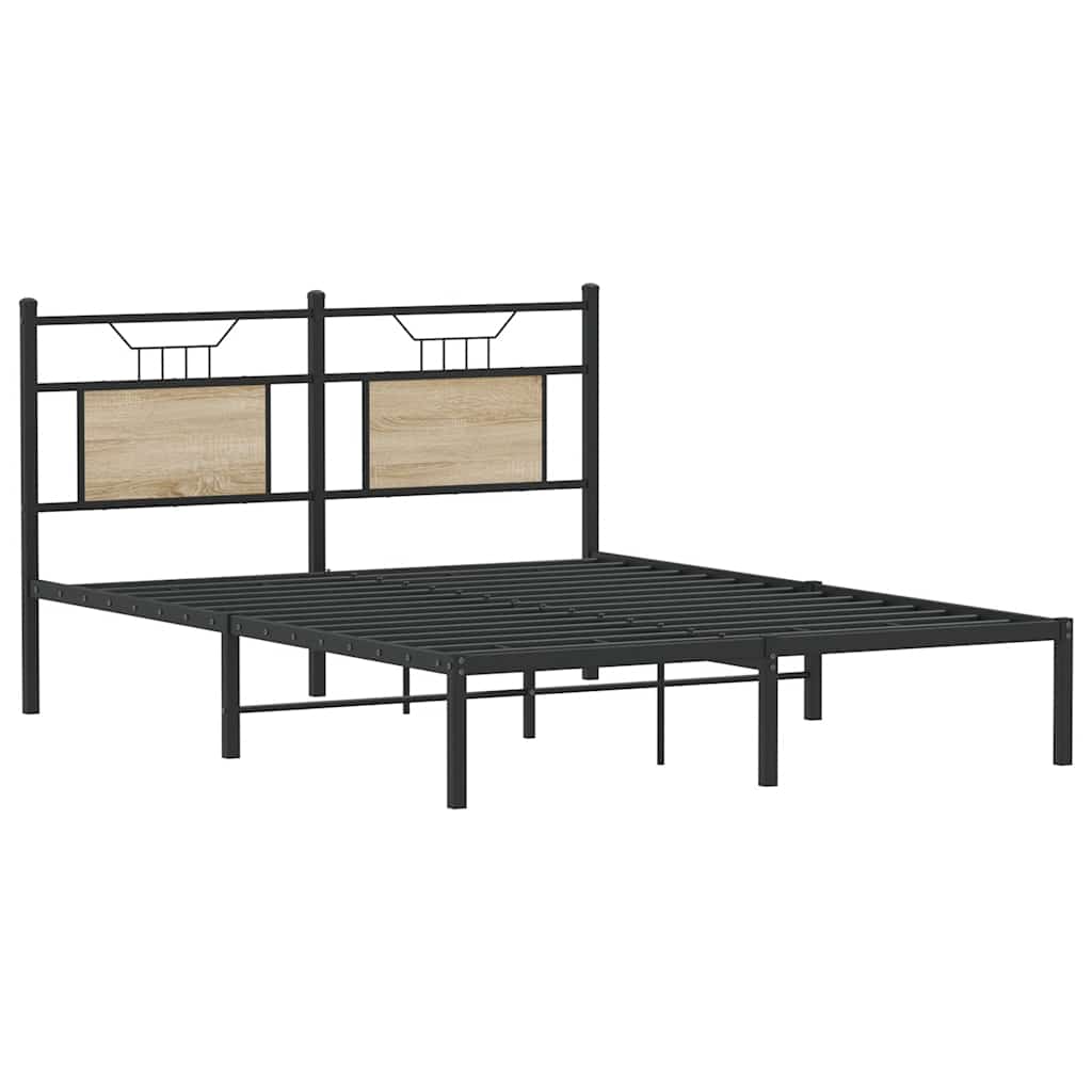 vidaXL Bed Frame without Mattress Sonoma Oak 137x190 cm Engineered Wood