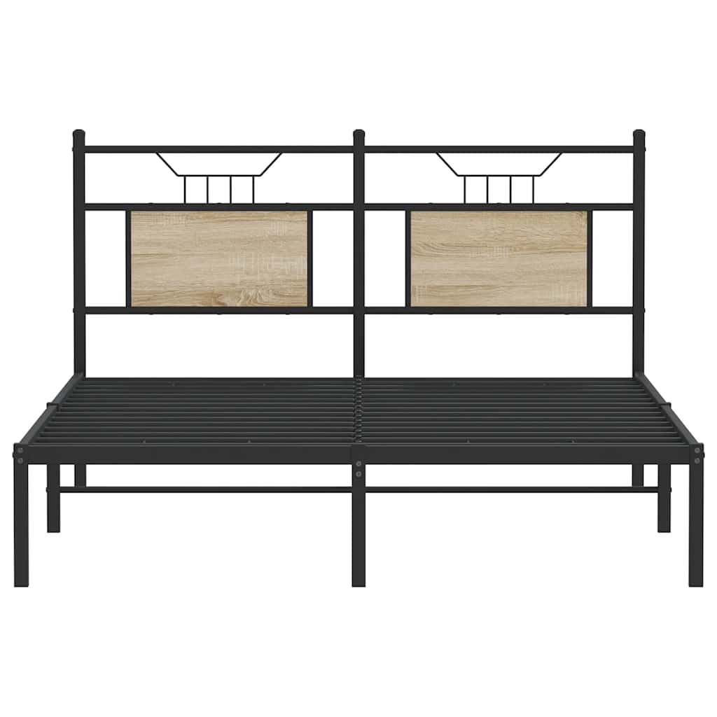 vidaXL Bed Frame without Mattress Sonoma Oak 140x190 cm Engineered Wood