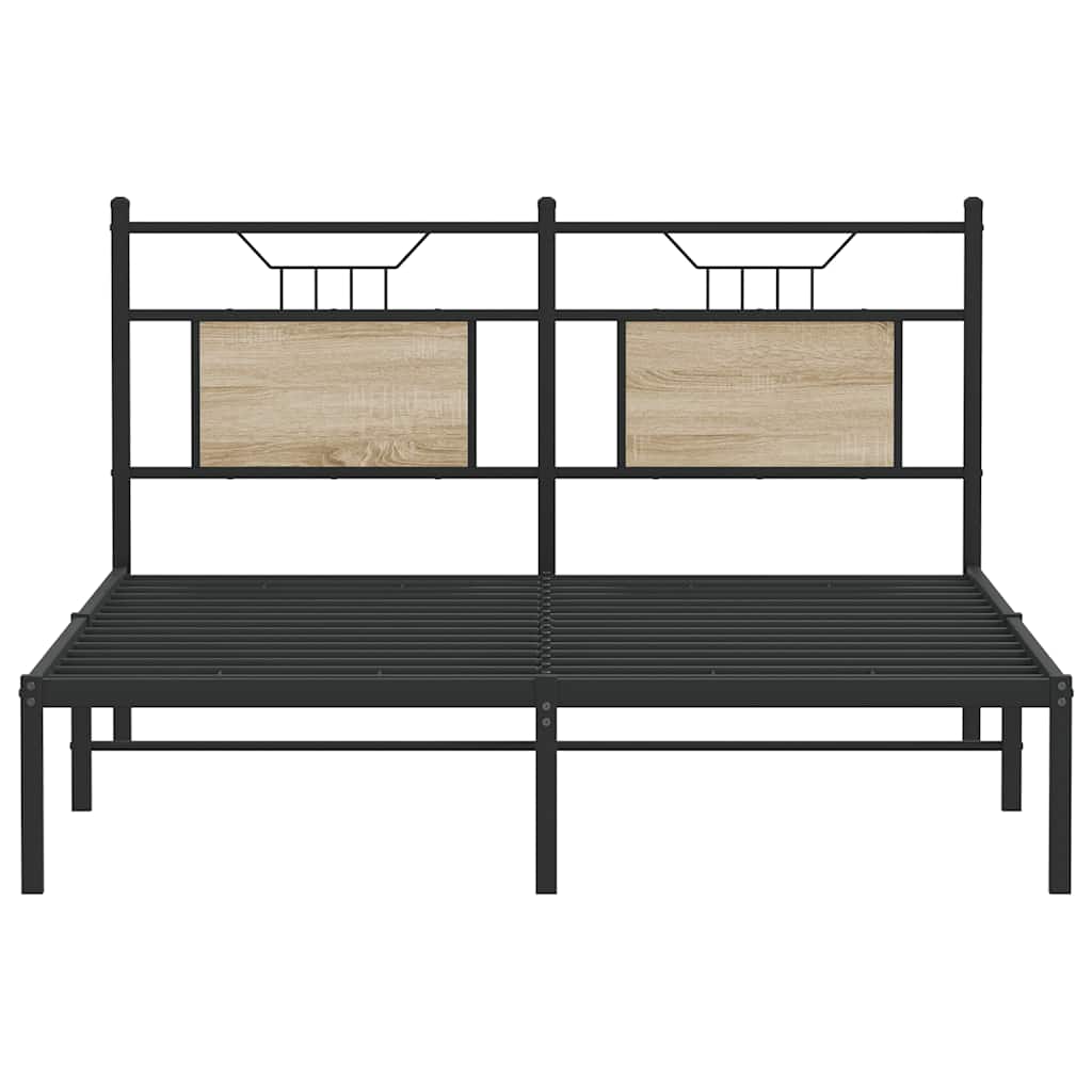 vidaXL Bed Frame without Mattress Sonoma Oak 140x200 cm Engineered Wood