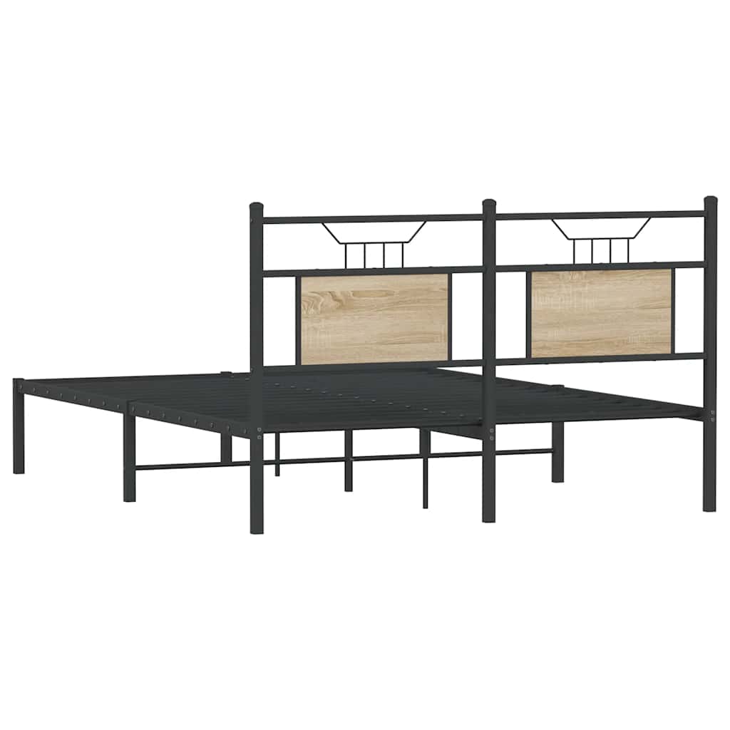 vidaXL Bed Frame without Mattress Sonoma Oak 140x200 cm Engineered Wood