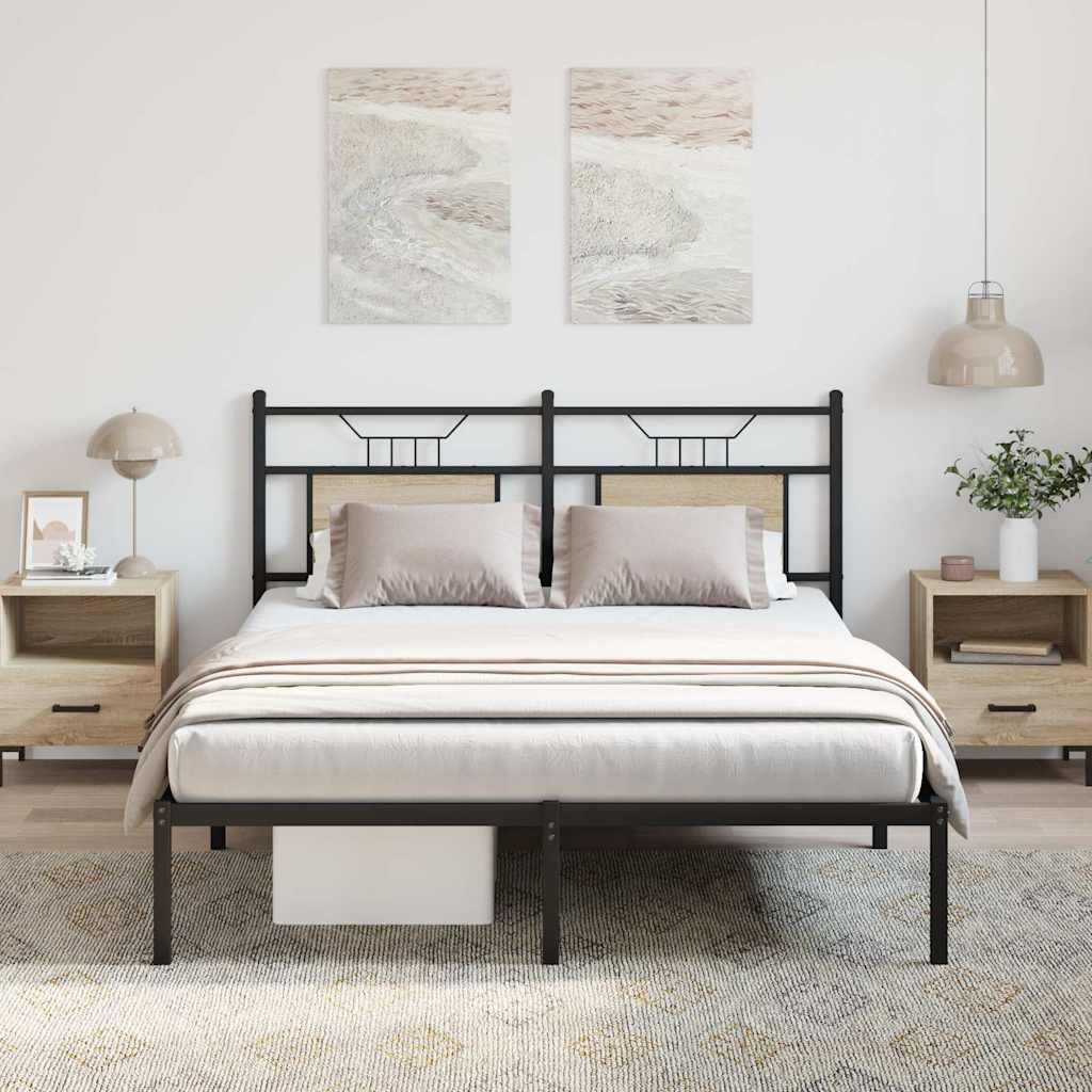 vidaXL Bed Frame without Mattress Sonoma Oak 140x200 cm Engineered Wood
