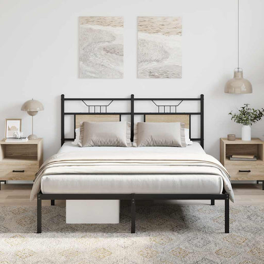 vidaXL Bed Frame without Mattress Sonoma Oak 150x200 cm King Size Engineered Wood