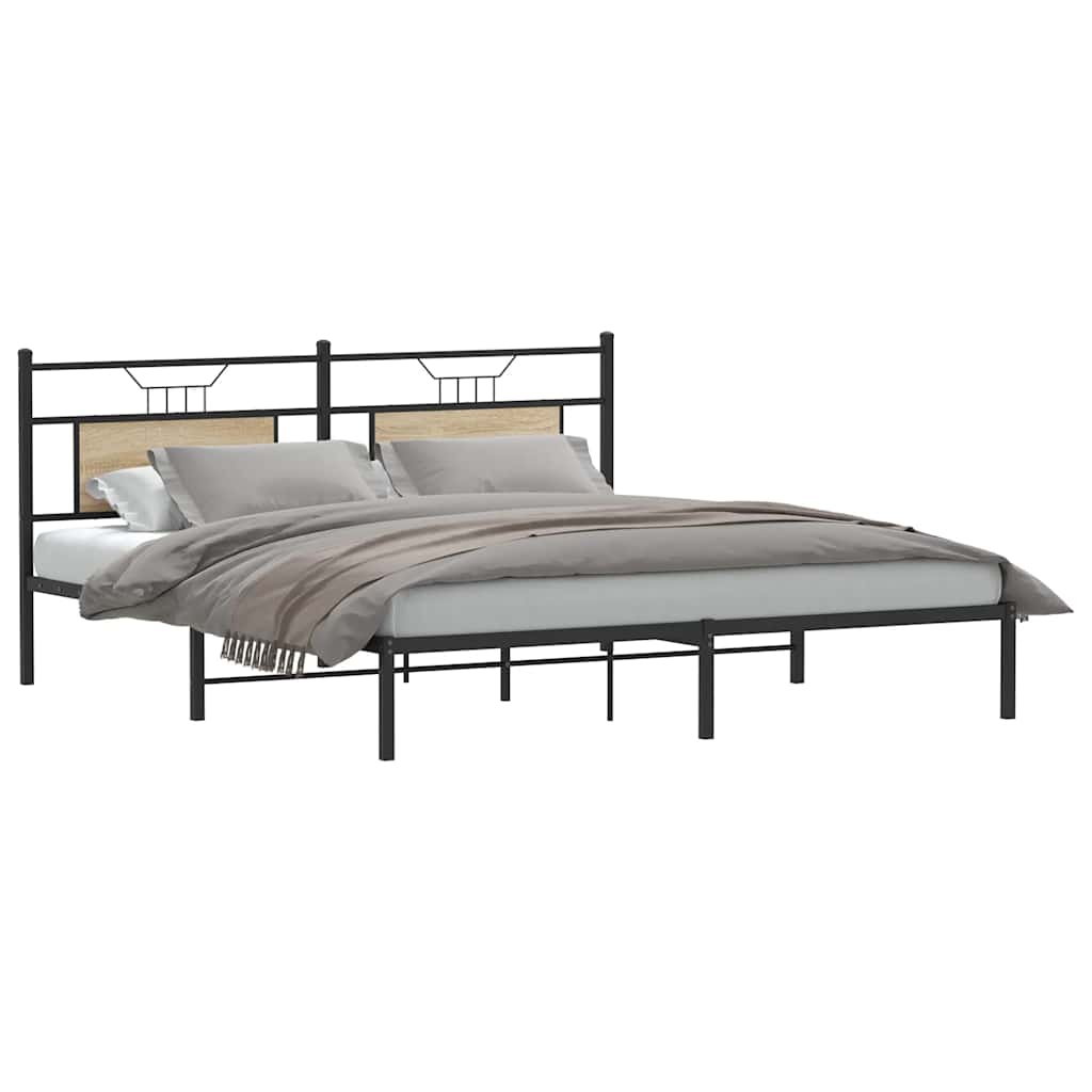 vidaXL Bed Frame without Mattress Sonoma Oak 160x200 cm Engineered Wood