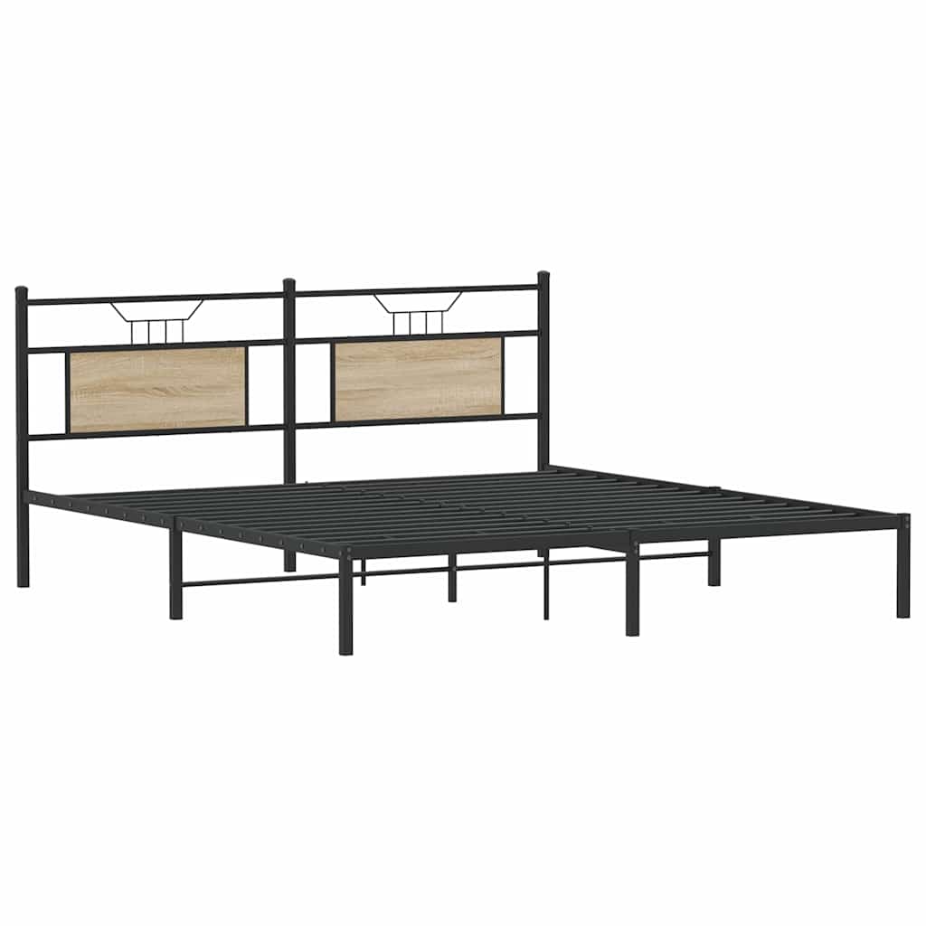 vidaXL Bed Frame without Mattress Sonoma Oak 160x200 cm Engineered Wood