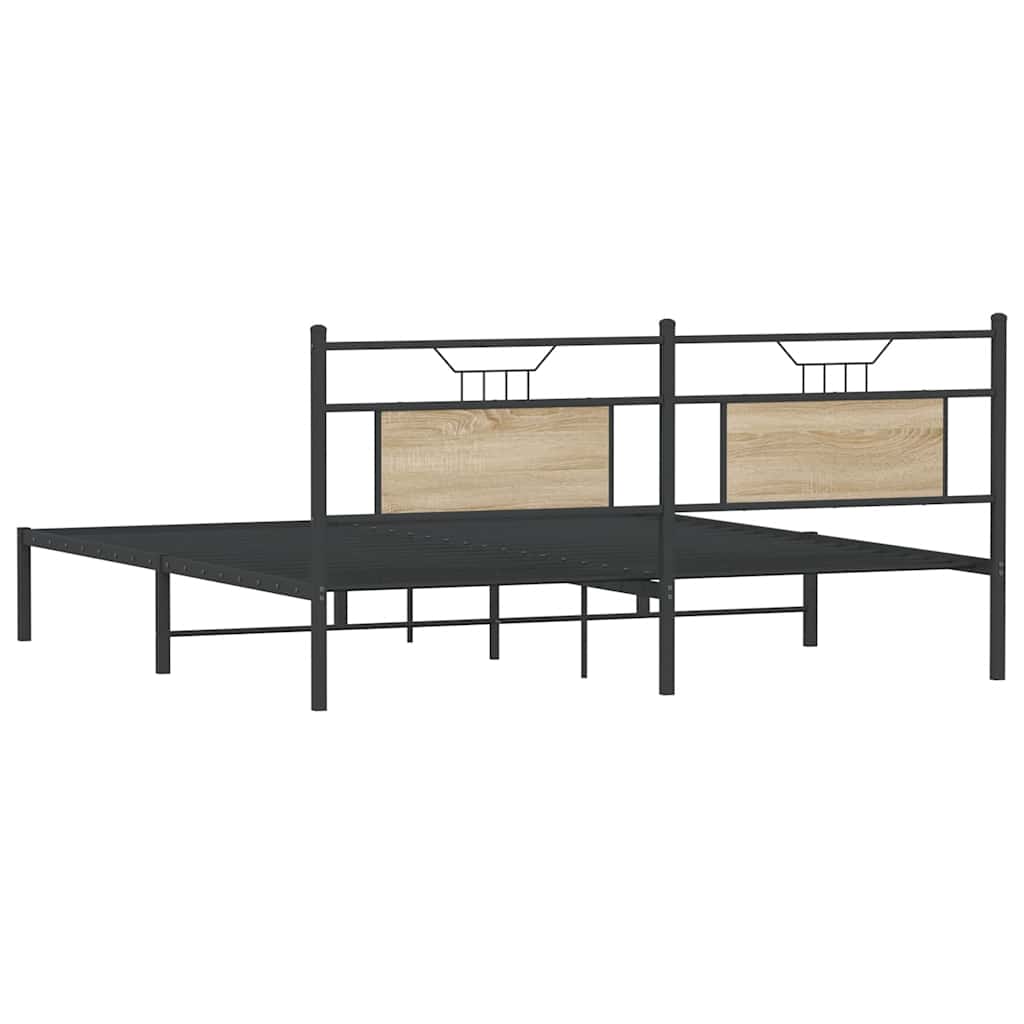 vidaXL Bed Frame without Mattress Sonoma Oak 160x200 cm Engineered Wood