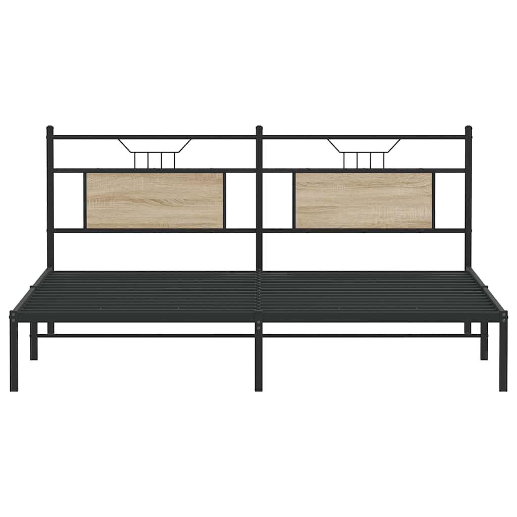 vidaXL Bed Frame without Mattress Sonoma Oak 183x203 cm Engineered Wood