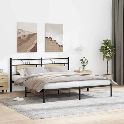 vidaXL Bed Frame without Mattress Sonoma Oak 183x213 cm Engineered Wood