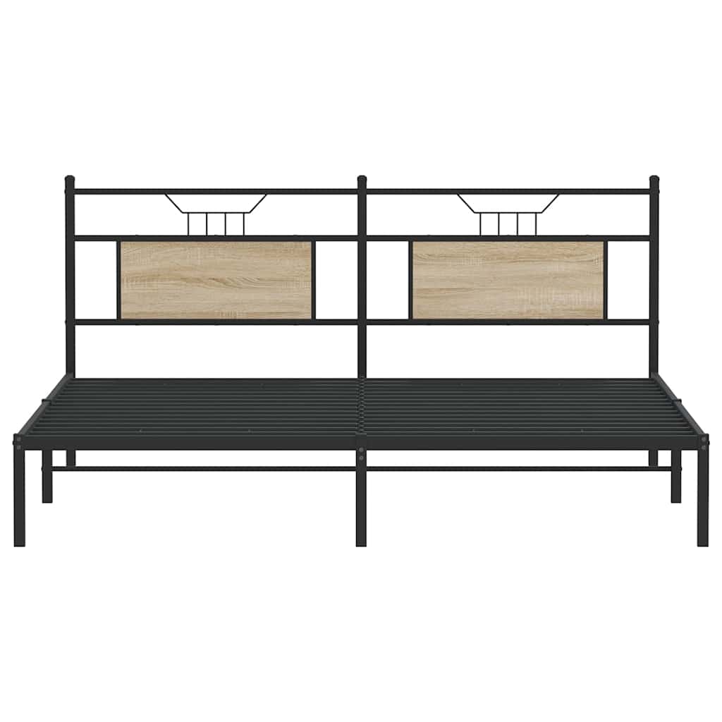 vidaXL Bed Frame without Mattress Sonoma Oak 183x213 cm Engineered Wood