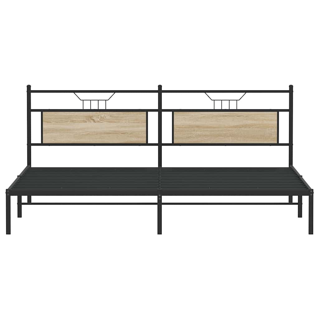 vidaXL Bed Frame without Mattress Sonoma Oak 193x201 cm Engineered Wood